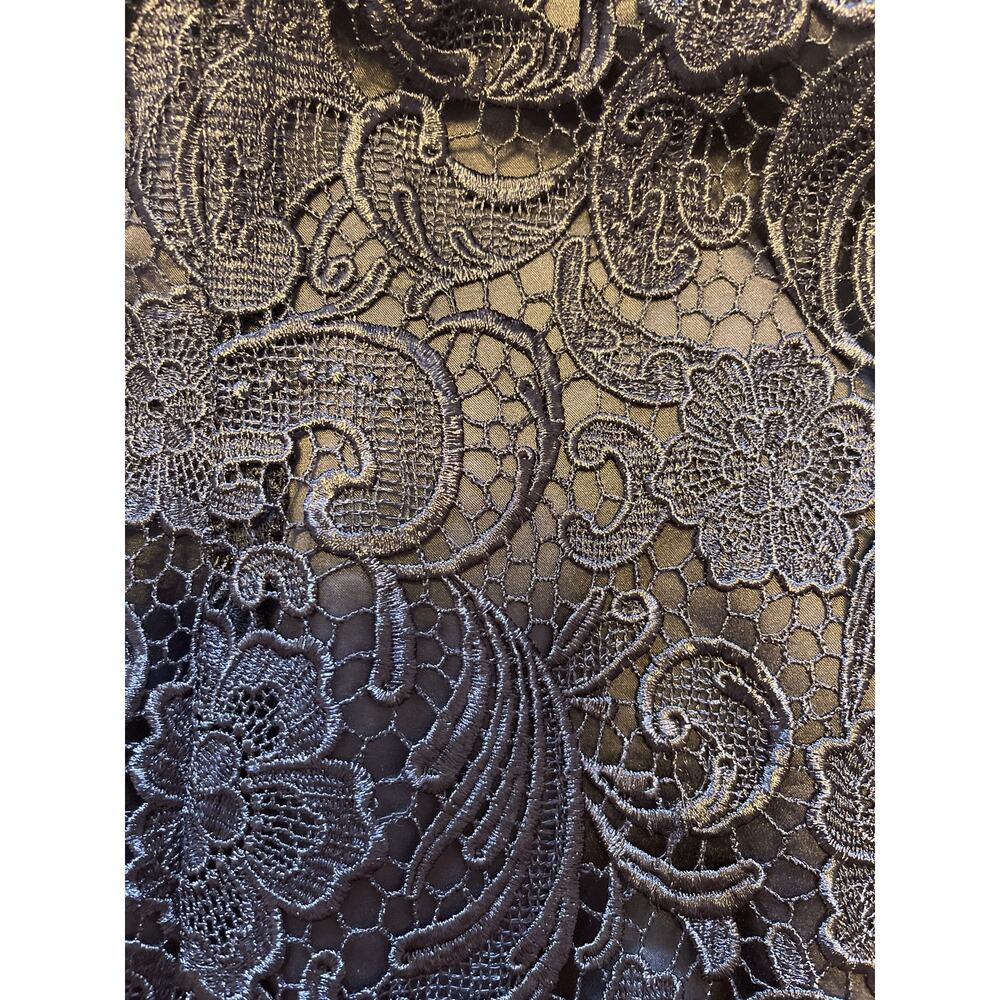 Adrianna Papell Special Occasion Navy Blue Lace Sleeveless Sheath Dress Size 8 - Picture 11 of 13
